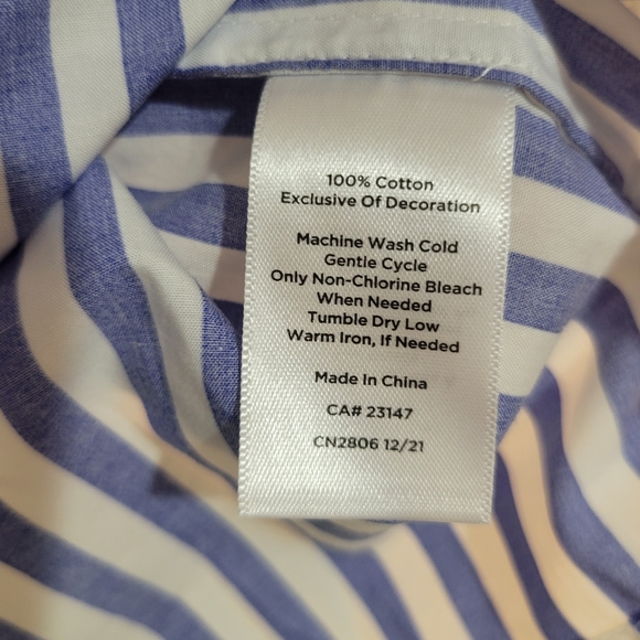 NWT TALBOTS Sailboat Stripe Scalloped Square neck top - Picture 8 of 12